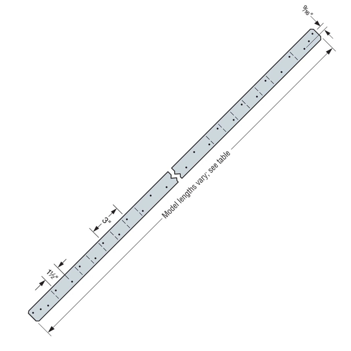 Simpson Strong-Tie MSTA49 (49") 16 Gauge Medium Strap Tie - G90 Galvanized - 2