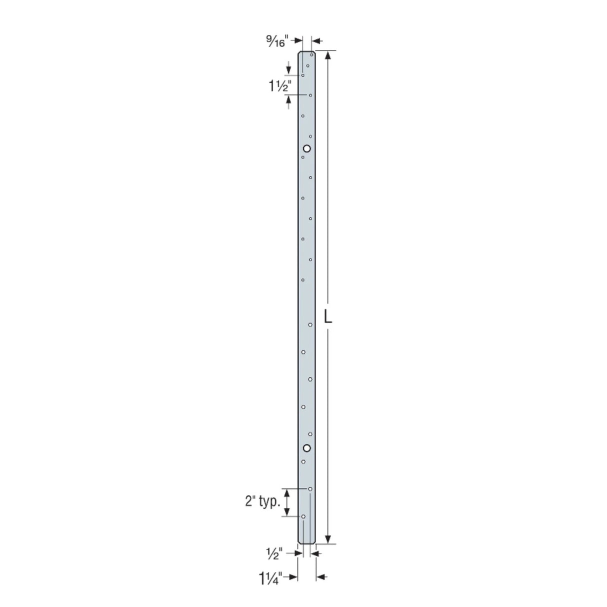 Simpson Strong-Tie MSTAM36 (36 in.) Medium Masonry Strap Tie for Wood-to-Masonry Applications - 2