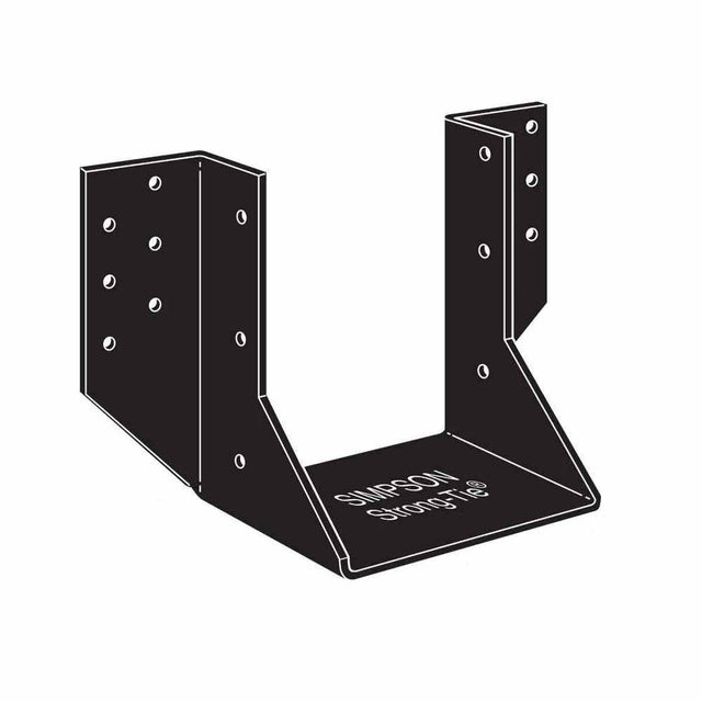 Simpson OHU612-SDS3 Strong-Tie Black Powder-Coated Ornamental Joist Hanger for 6x12 with SDS Screws - Decorative Heavy-Duty Wood Connector