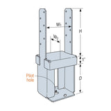 Simpson Strong-Tie PPB66-6Z (6X6) 12 Gauge Porch Post Base (6" Depth) - ZMAX Finish - 2