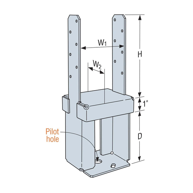 Simpson Strong-Tie PPB66-6Z (6X6) 12 Gauge Porch Post Base (6" Depth) - ZMAX Finish - 2