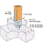 Simpson Strong-Tie PPB66-6Z (6X6) 12 Gauge Porch Post Base (6" Depth) - ZMAX Finish - 3