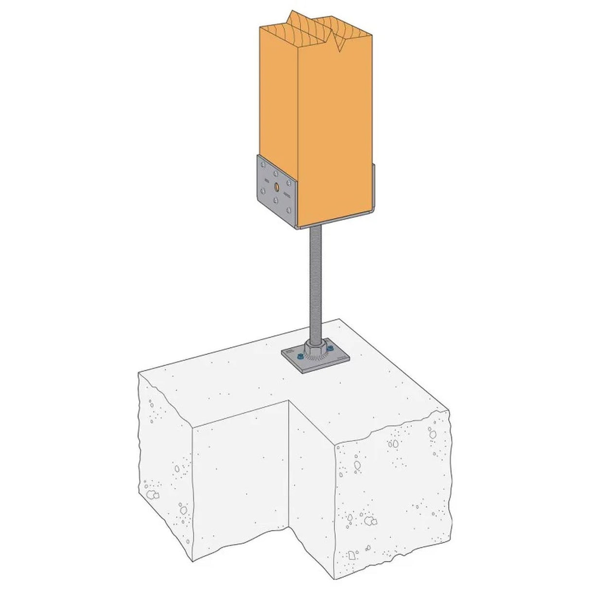 Simpson Strong-Tie PPBF66 (6x6) 12 Gauge Adjustable Porch Post Base - 4