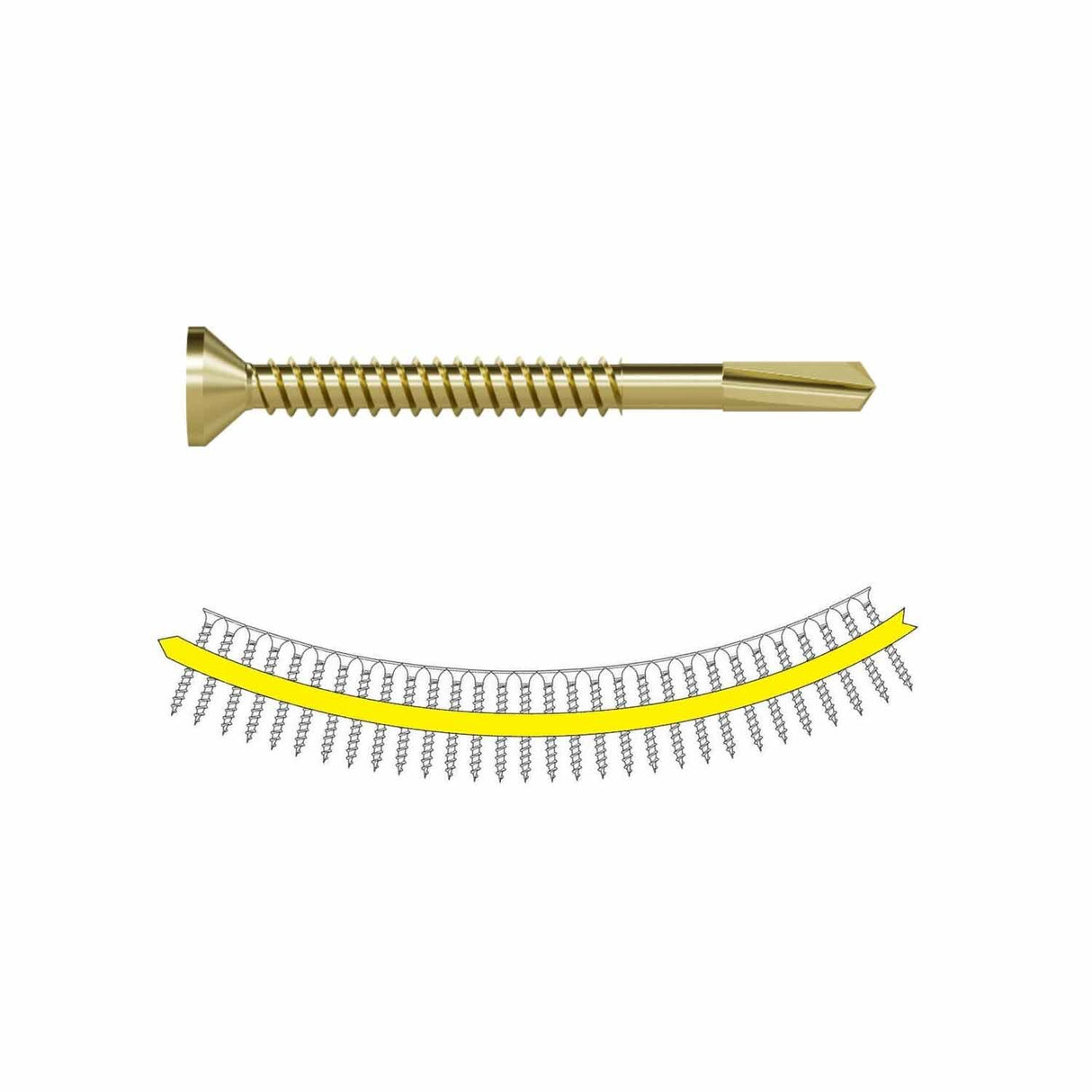 Simpson Strong-Tie PPHD11516S0817 Strong-Drive (#8 x 1-15/16" T25) PPHD Sheathing-to-CFS Screw Collated, Yellow Zinc (2000 Pack) - 2