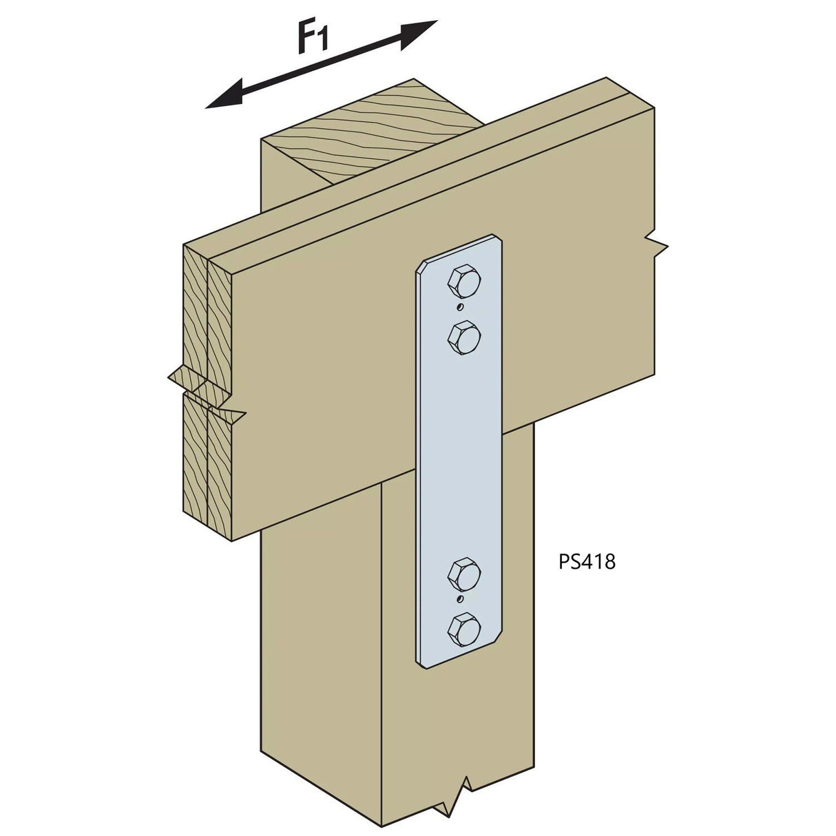 Simpson PS418 Strong-Tie Hot-Dip Galvanized Piling Strap for Wood Girders and Piles - 2
