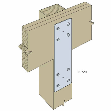 Simpson PS720 Strong-Tie Heavy-Duty 6-3/4 x 20" Hot-Dip Galvanized Piling Strap for Wood Girders and Piles