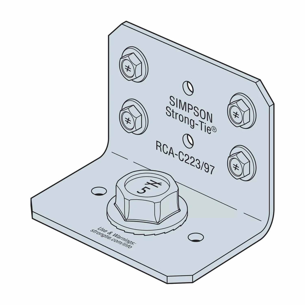 Simpson Strong-Tie RCA-C223/97-R90 (2" x 2" x 3" 12-Gauge) Rigid Connector Angle for Concrete (90 Pack) - 3