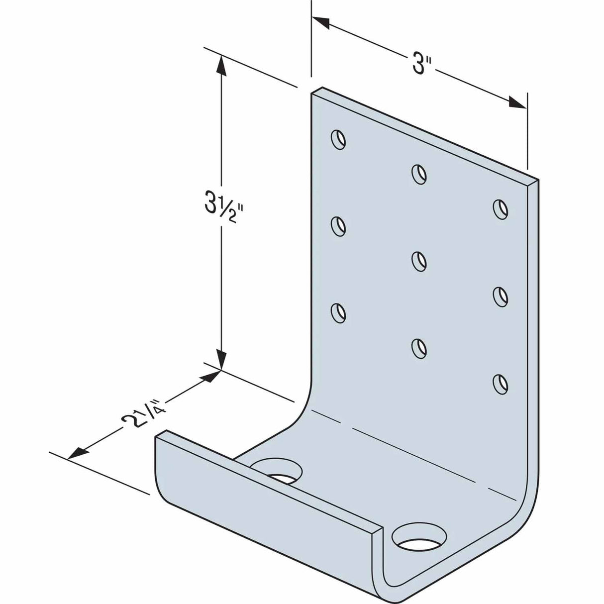 Simpson Strong-Tie RCKW3D-R10 (3") Two-Anchor Kneewall Connector Clip (10 Pack) - 2