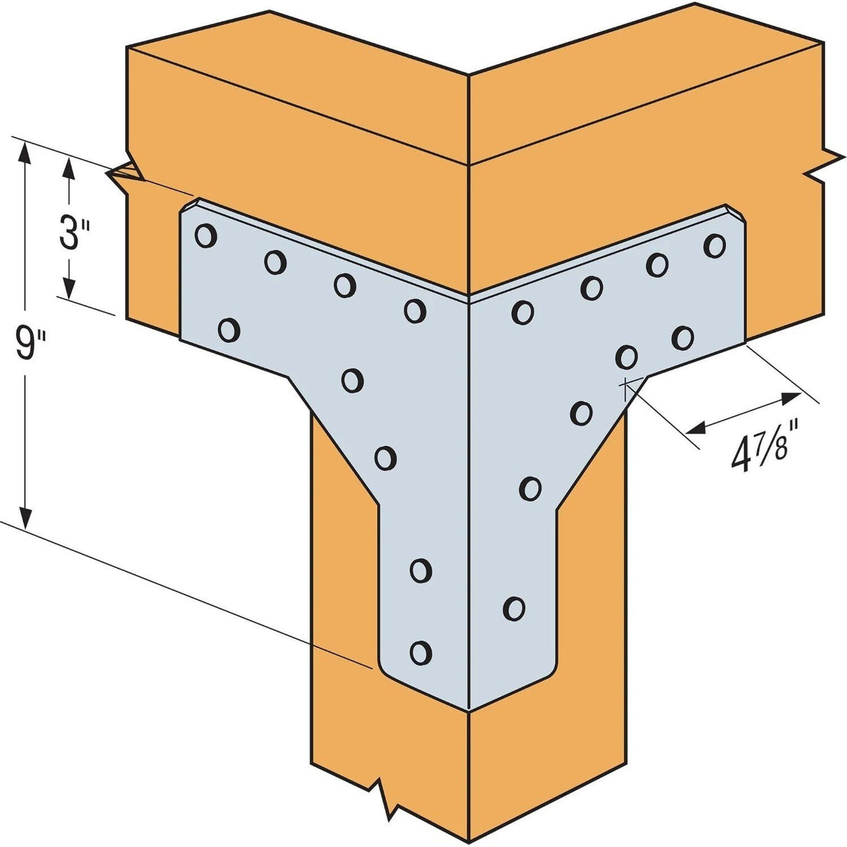 Simpson Strong-Tie RTC44 (4x) Rigid Tie Corner - Galvanized - 5
