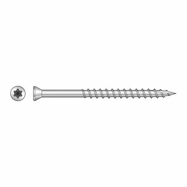 Simpson Strong-Tie S07225FTB (#7 x 2-1/4") Trim-Head Screw, 6-Lobe Drive, T15 Type 305 Stainless Steel (3000 Pack)