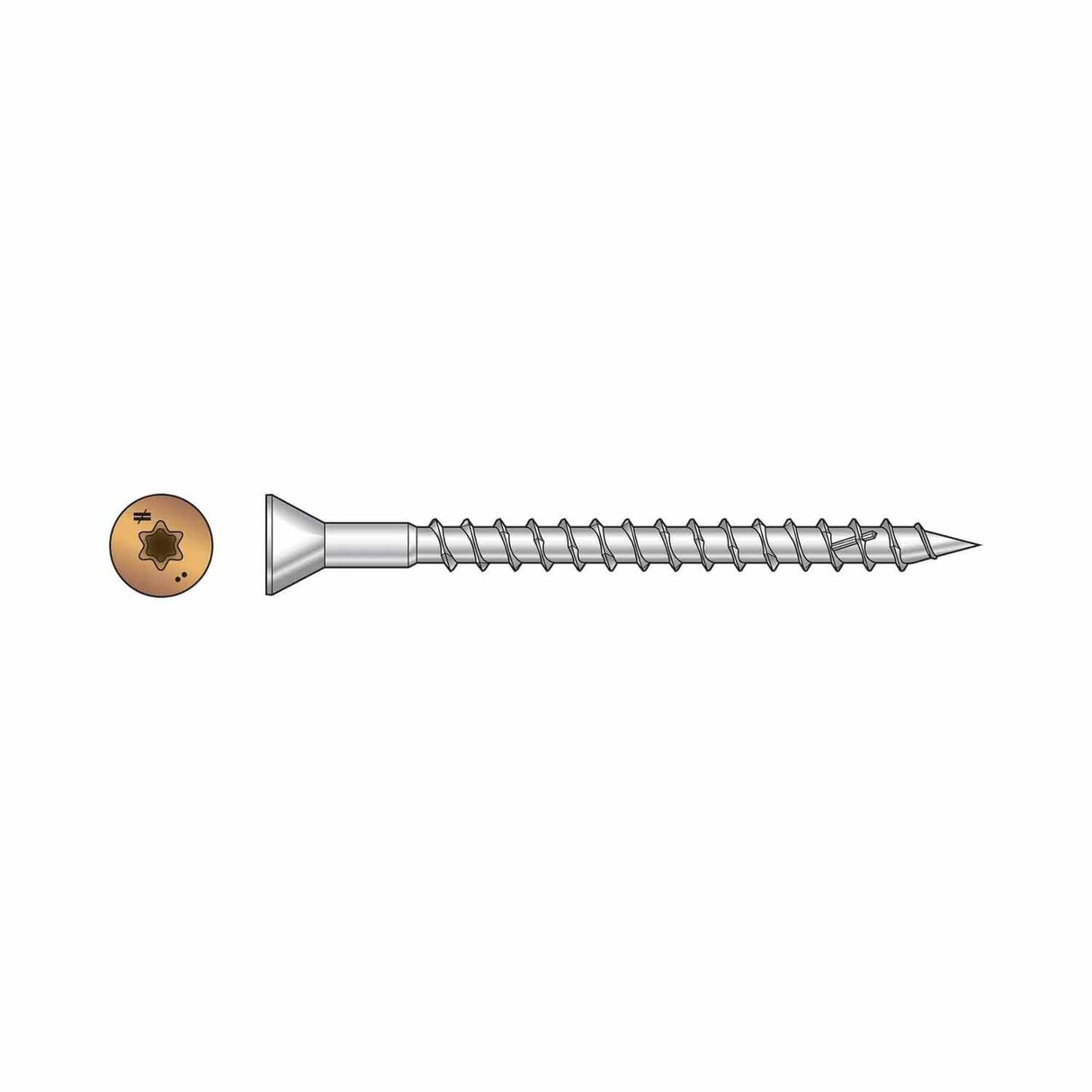 Simpson Strong-Tie S08250WJI Deck-Drive (#8 x 2-1/2") T-20 DWP Wood SS Screw, Trim Head, Type 305, Tan (350 Pack) - 2