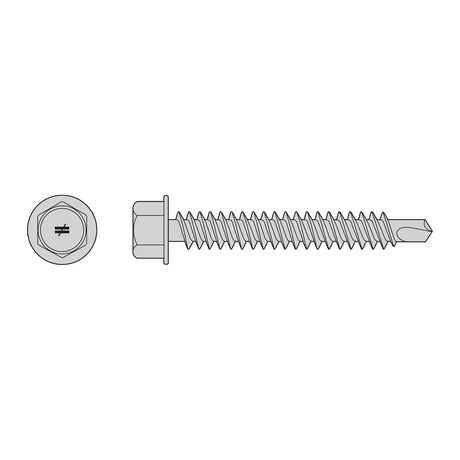 Simpson Strong-Tie S12150HDUC Self-Drilling Hex-Washer Head Screw - 305 Stainless Steel (100 Pack)
