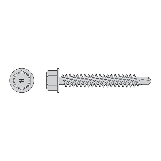 Simpson Strong-Tie S12150HDUC Self-Drilling Hex-Washer Head Screw - 305 Stainless Steel (100 Pack)