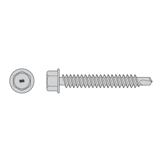 Simpson Strong-Tie S12250HDUC Self-Drilling Hex-Washer Head Screw - 305 Stainless Steel (100 Pack)