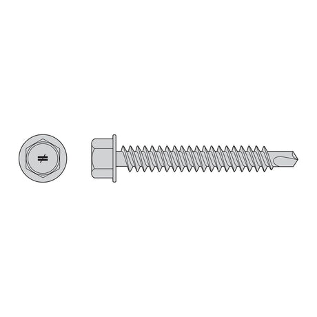 Simpson Strong-Tie S12250HDUC Self-Drilling Hex-Washer Head Screw - 305 Stainless Steel (100 Pack)