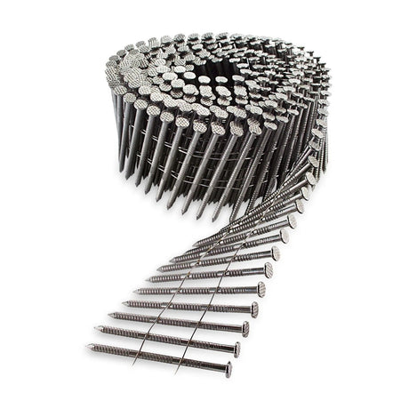 Simpson Strong-Tie S13A250CWH (2-1/2 in. x .092 in.) 15 Degree Wire Coil Painted Ring Shank Nail - White (3600 Pack)