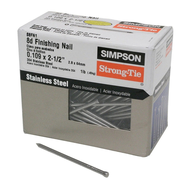 Simpson Strong-Tie S3FN1 (1-1/4") 15 Gauge 3D Stainless Steel Finishing Nail - Type 304 (1 lb.)