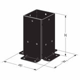Simpson Strong-Tie SAGE-B44-KT2 (4x4) Black Powder Coated Sage-B Post Base with Screws (2 Pack) - 5