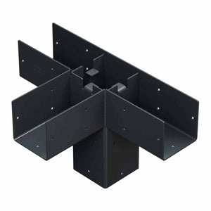 Simpson SAGE-T44-KT1 Strong-Tie Outdoor Accents Sage System 4x4 Middle T Connector Kit with Screws - Decorative Black Powder-Coated Steel for Pergolas and Timber Framing - 2