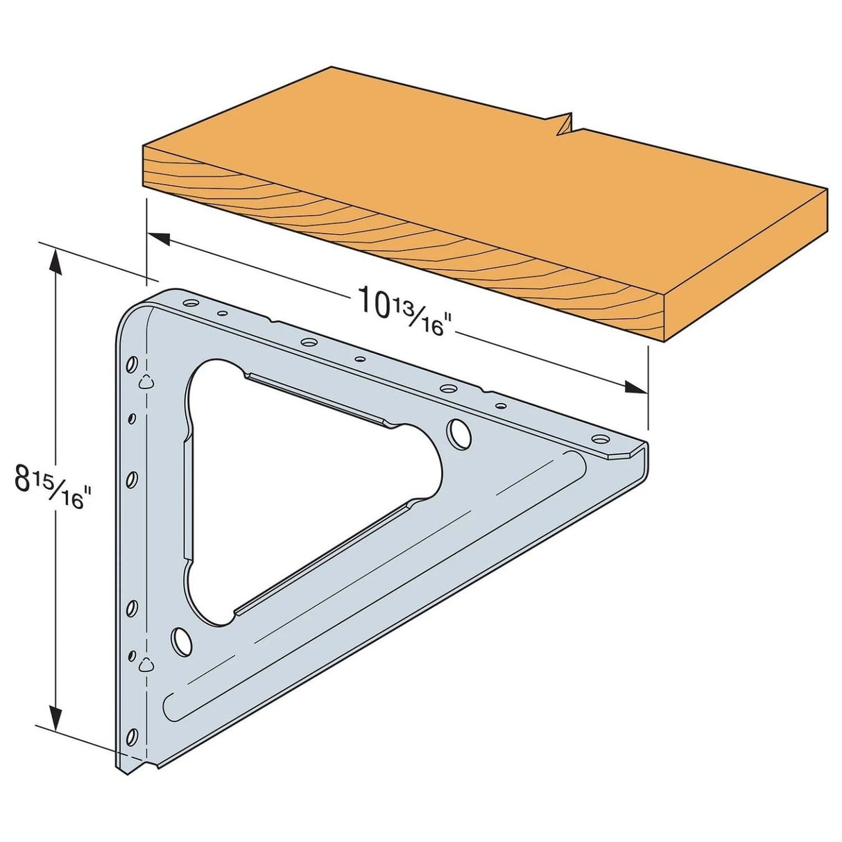 Simpson SBV Strong-Tie Shelf Bracket Vertical, 16 Gauge - G90 Galvanized - 2