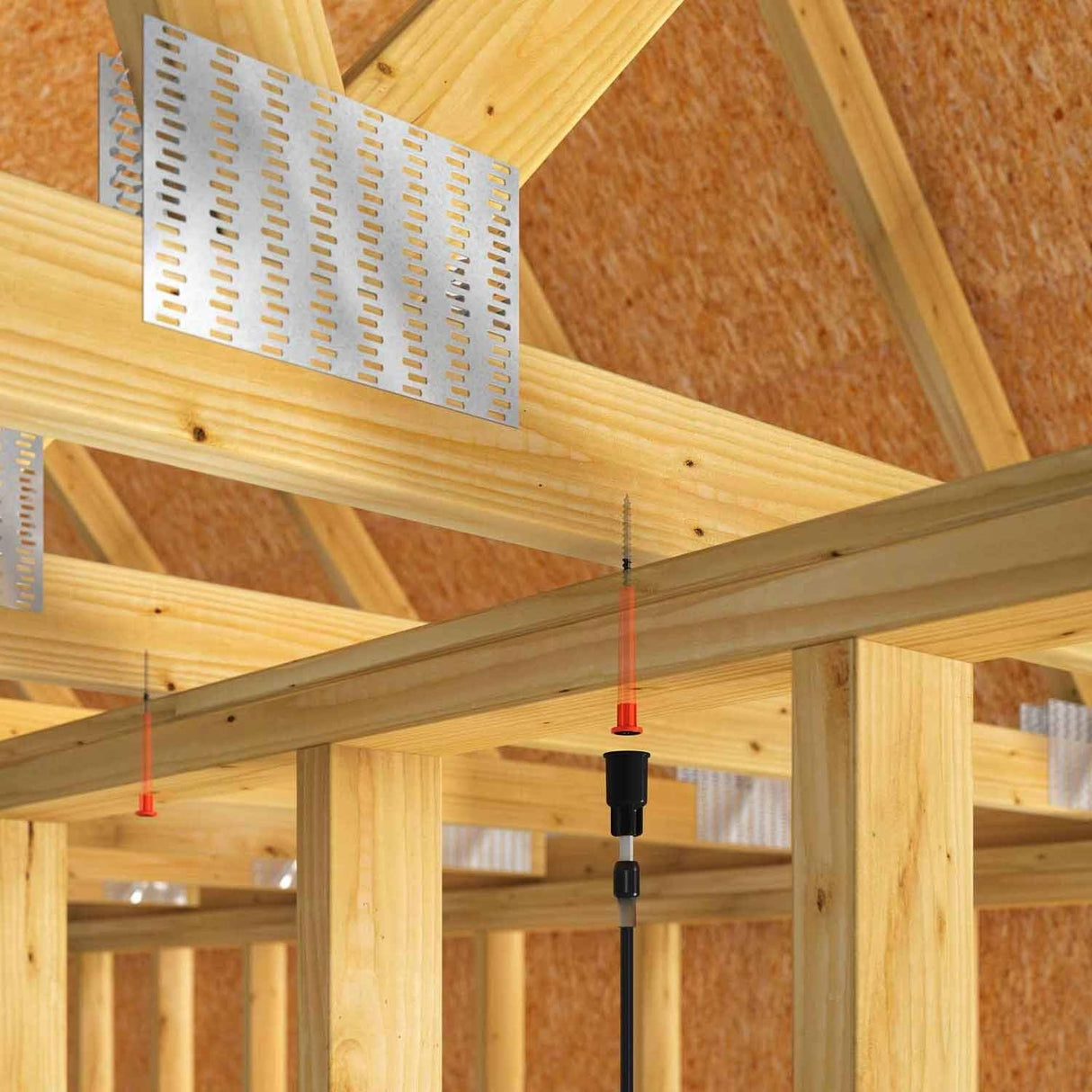 Simpson Strong-Tie SDPW14500-R50 Strong-Drive (0.140" x 5") T25 SDPW E-coat Deflector Screw, Washer Head, Orange (50 Pack) - 3