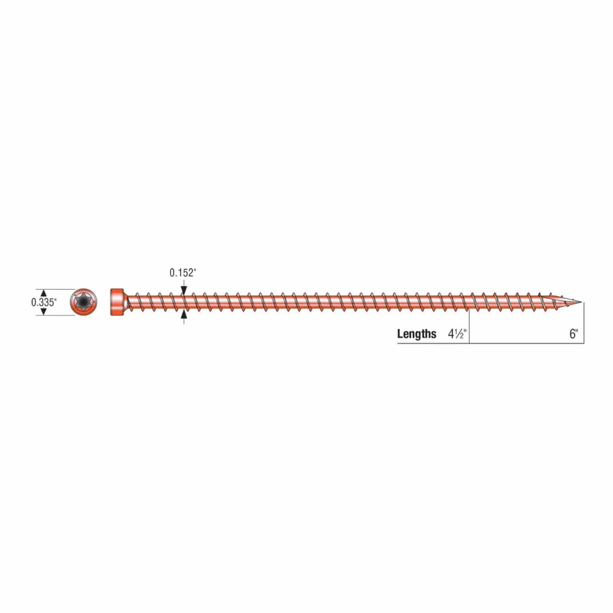 Simpson Strong-Tie SDWC15600-KT Strong-Drive(.155" x 4-1/2") T30 E-coat SDWC Truss Screw, Cap Head, Orange (50 Pack) - 6