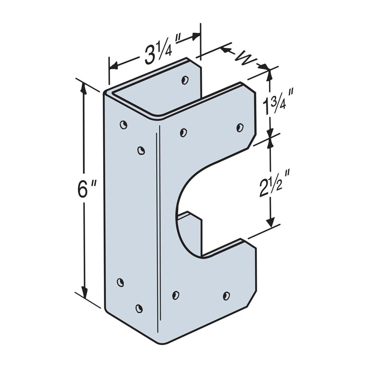Simpson SS3 Strong-Tie Double 2x Stud Shoe Galvanized - 2