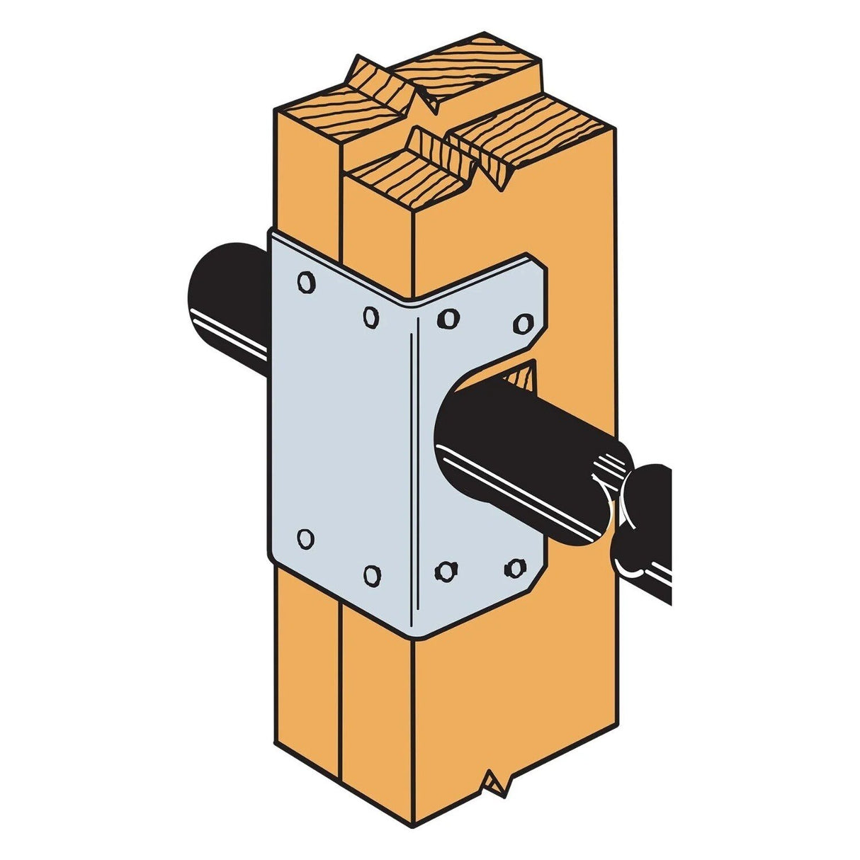 Simpson SS3 Strong-Tie Double 2x Stud Shoe Galvanized - 4