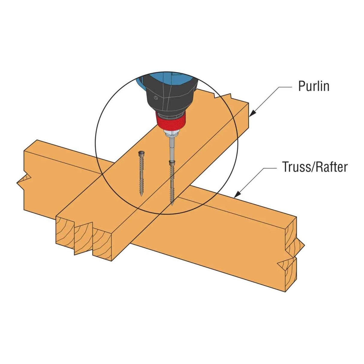 Simpson Strong-Tie SWD18212DBB-R50 Strong-Drive (0.180-in x 2-1/2-in T30) SWD Double-Threaded Screw Black (50 Pack) - 6