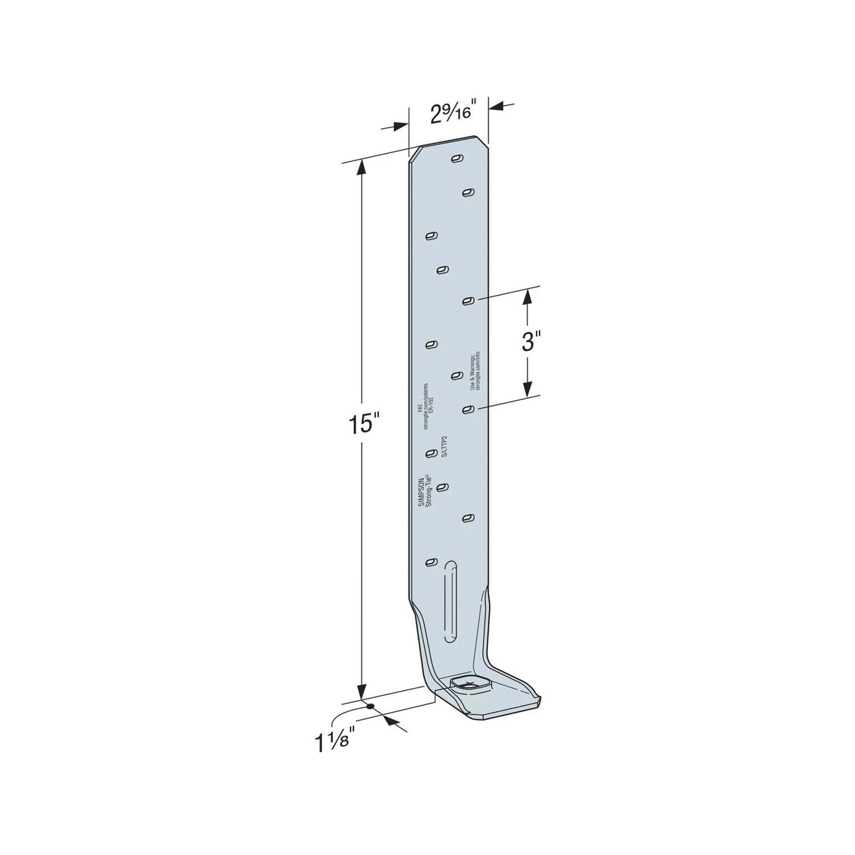 Simpson S/LTTP2 Strong-Tie Galvanized Tension Tie for Cold-Formed Steel Construction - 2