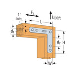 Simpson 1212HL Strong-Tie 12" x 12" 7-Gauge Galvanized Heavy L Strap - 3