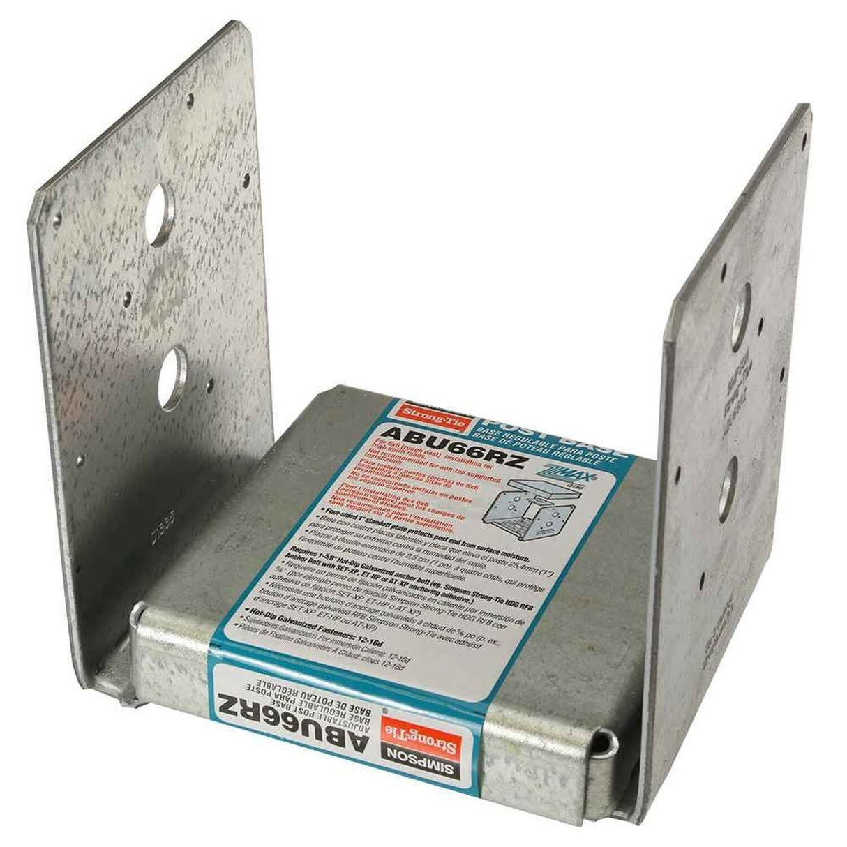 Simpson Strong-Tie ABU66RZ (6" x 6" Rough) ABU Adjustable Post Base for Rough Lumber - ZMAX Coating - 2
