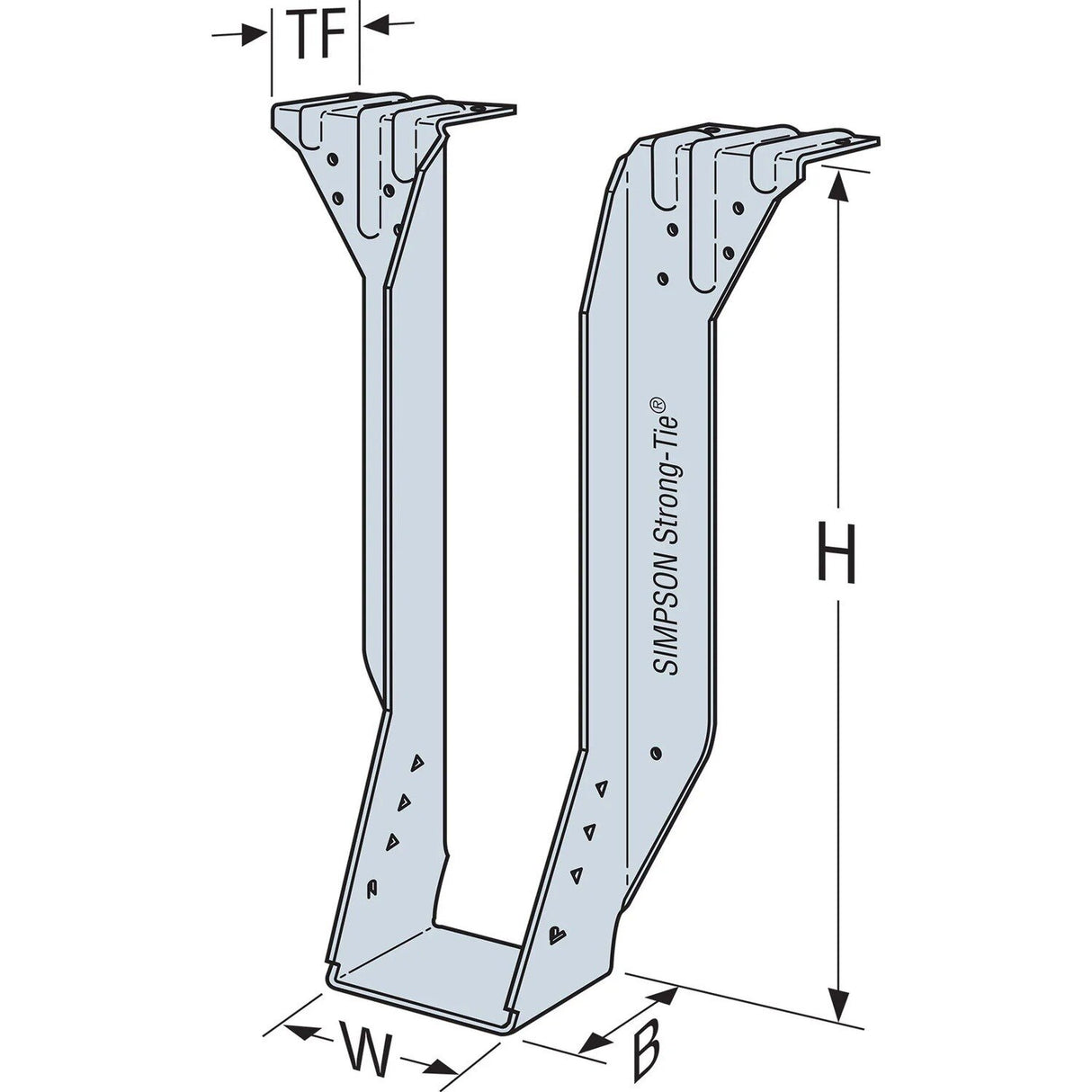Simpson Strong-Tie BA48 (4x8) 12Ga Galvanized Top Flange Joist Beam Hanger - 2