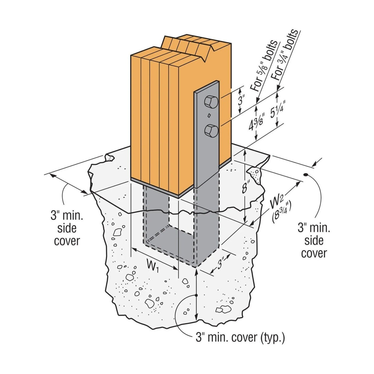 Simpson CB66 Strong-Tie Galvanized Column Base for 6x6 Posts - 2