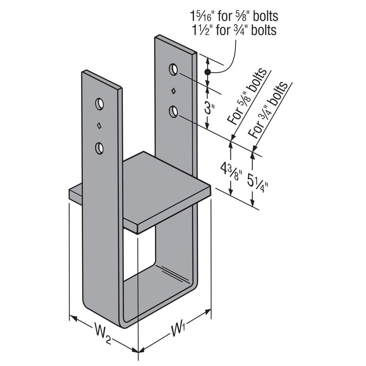 Simpson CB86 Strong-Tie 6x8 Column Base Gray Painted - 2