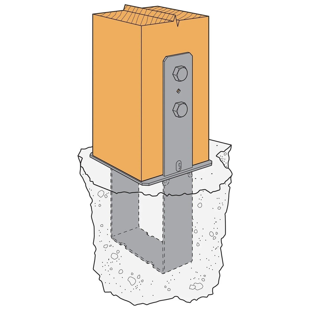 Simpson CB86 Strong-Tie 6x8 Column Base Gray Painted - 3