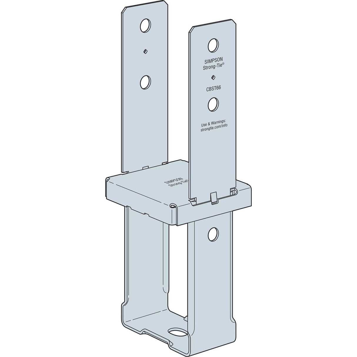 Simpson Strong-Tie CBST66HDG Hot-Dip Galvanized Standoff Column Base for 6x6