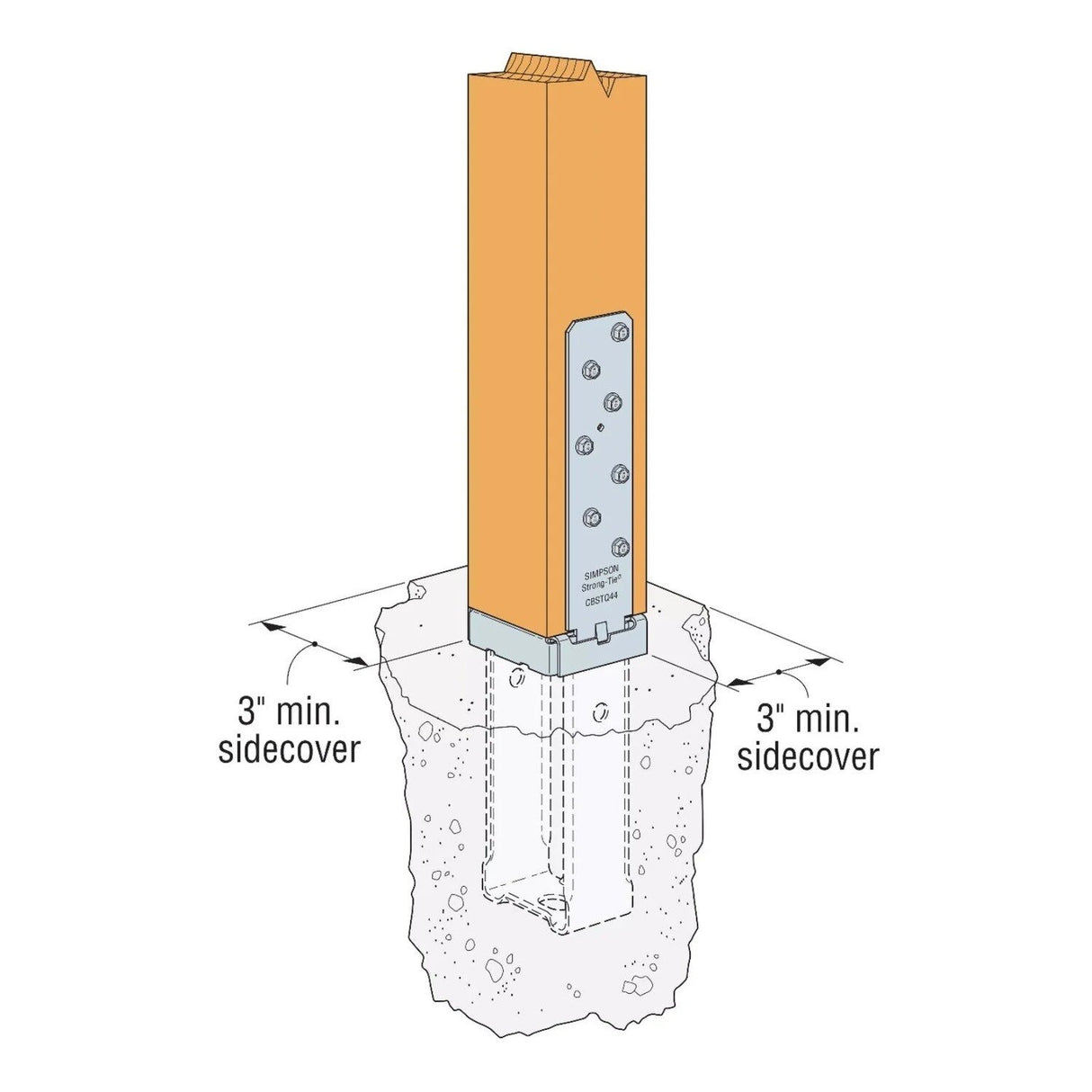 Simpson Strong-Tie CBSTQ44Z (8-3/8") Quick-Install Column Base - ZMAX Finish - 3