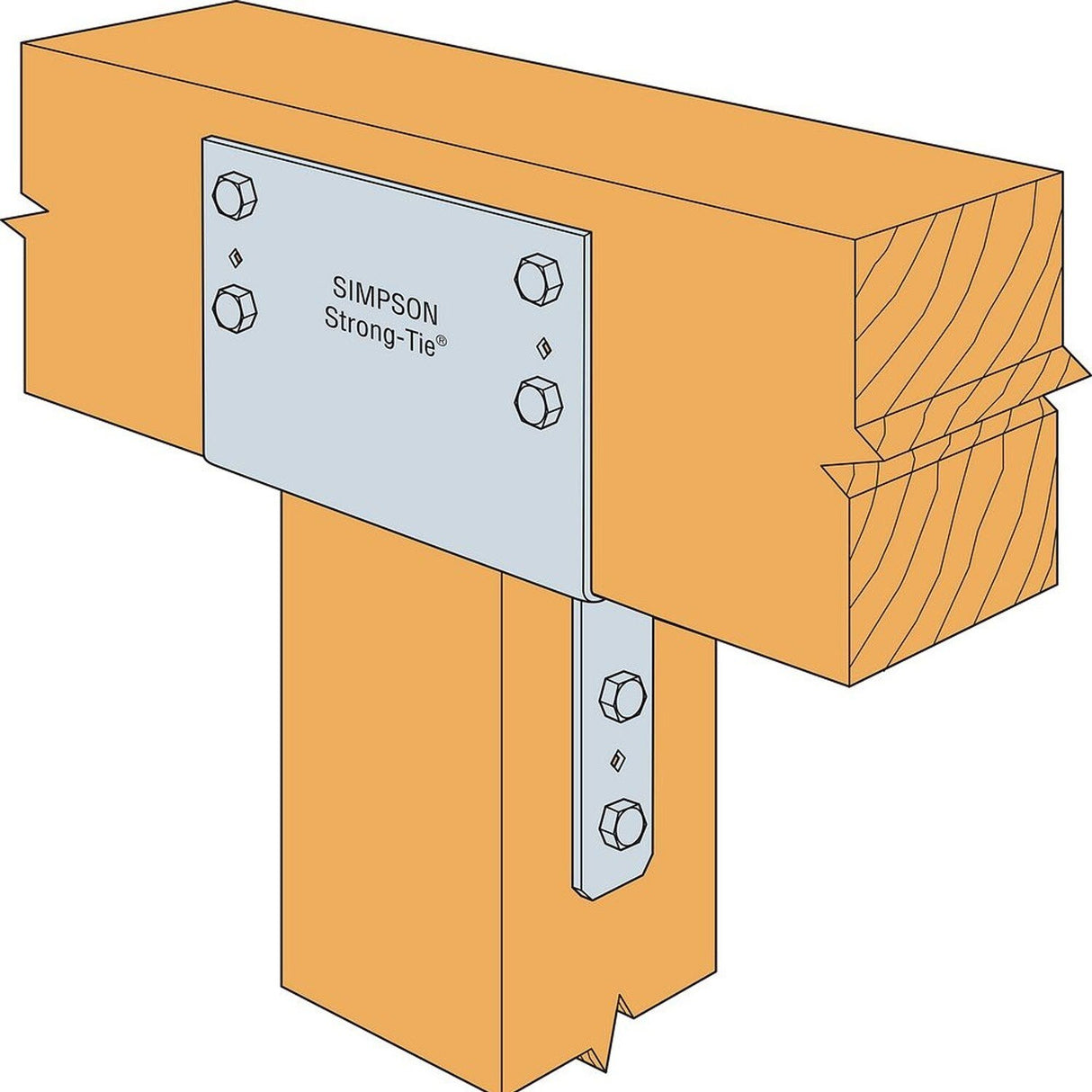 Simpson CC88 Strong-Tie Heavy-Duty 8x Beam to 8x Post Column Cap for Wood Construction - 2