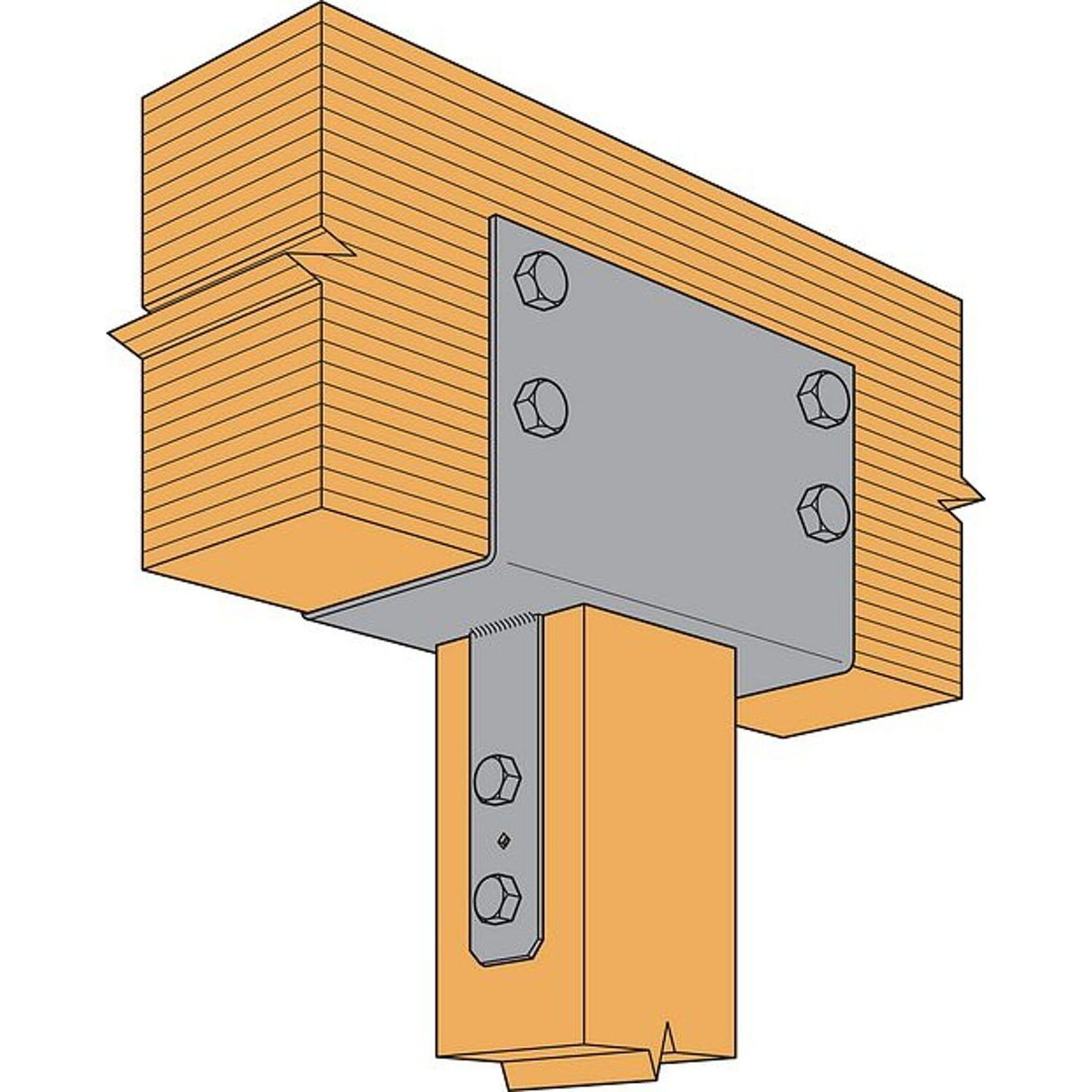 Simpson CC96 Strong-Tie Heavy-Duty Column Cap for 8-3/4" Beam, 6x Post - Structural Wood Connector - 3