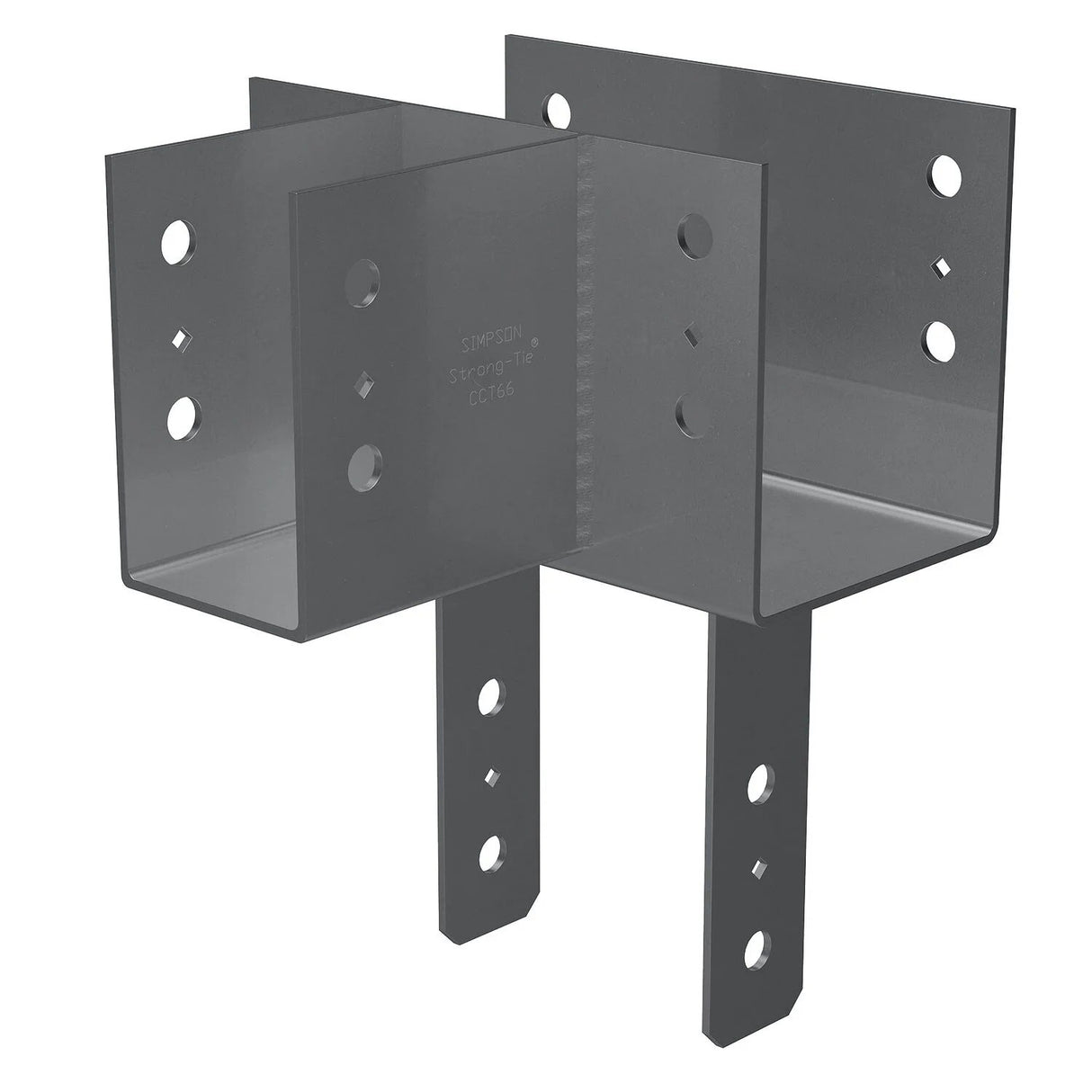Simpson Strong-Tie CCT666 Heavy-Gauge Steel Column Cap T Configuration for 6x Beams and Posts