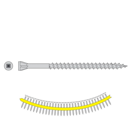 Simpson Strong-Tie DTHQ212S (#8 x 2-1/2") Quik Guard Trim-Head Collated Screw  - Type-17 Point  (1500 Pack)