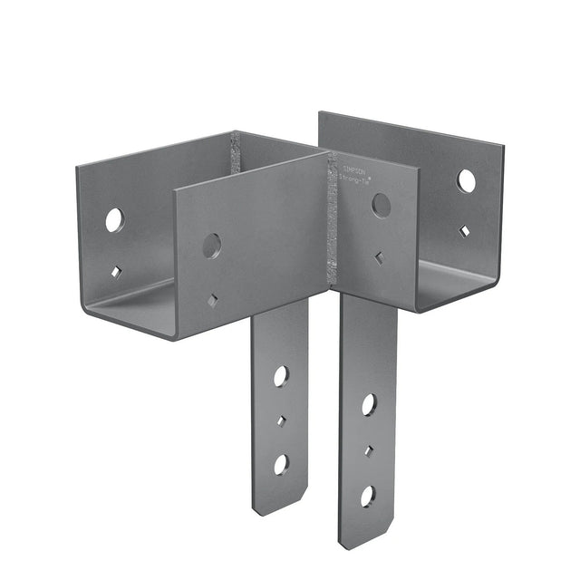 Simpson Strong-Tie ECCLL444TC Tall Corner End Column Cap Left Direction Gray Paint - For 4x Beams and 4x Posts