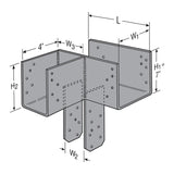 Simpson Strong-Tie ECCLLQ444SDS L-Shape End Column Cap for 4x Beams and 4x Post with SDS Screws, Left Skewed - Heavy-Duty Steel Connector for Wood Construction - 2
