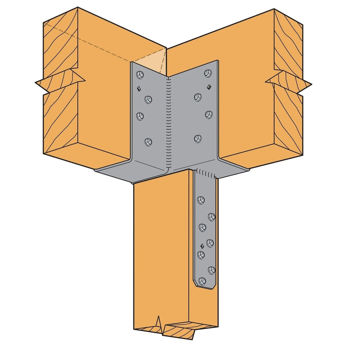 Simpson ECCLLQ464SDS Strong-Tie L-Shape End Column Cap for 4x Beams, 6x Post with SDS Screws, Left - Heavy-Duty Wood Connector - 3