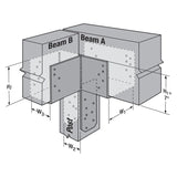 Simpson Strong-Tie ECCLRQ3.25-4SDS End Column Cap L-Shaped Right with SDS Screws for 3-1/4x Beams and 4x Posts - 2
