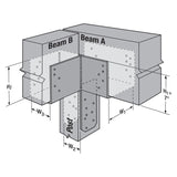 Simpson ECCLRQ464HDG Strong-Tie L-Shape End Column Cap for 4x Beams, 6x Post with SDS Screws, Skewed Right - 2
