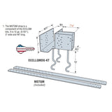 Simpson ECCLRQMD3.62G-KT Strong-Tie Simpson Hot-Dip Galvanized L-Shape Embedded Column Cap for 3-5/8 in Beam, Skewed Right - High Uplift & Lateral Resistance for Concrete/CMU Piers - 4