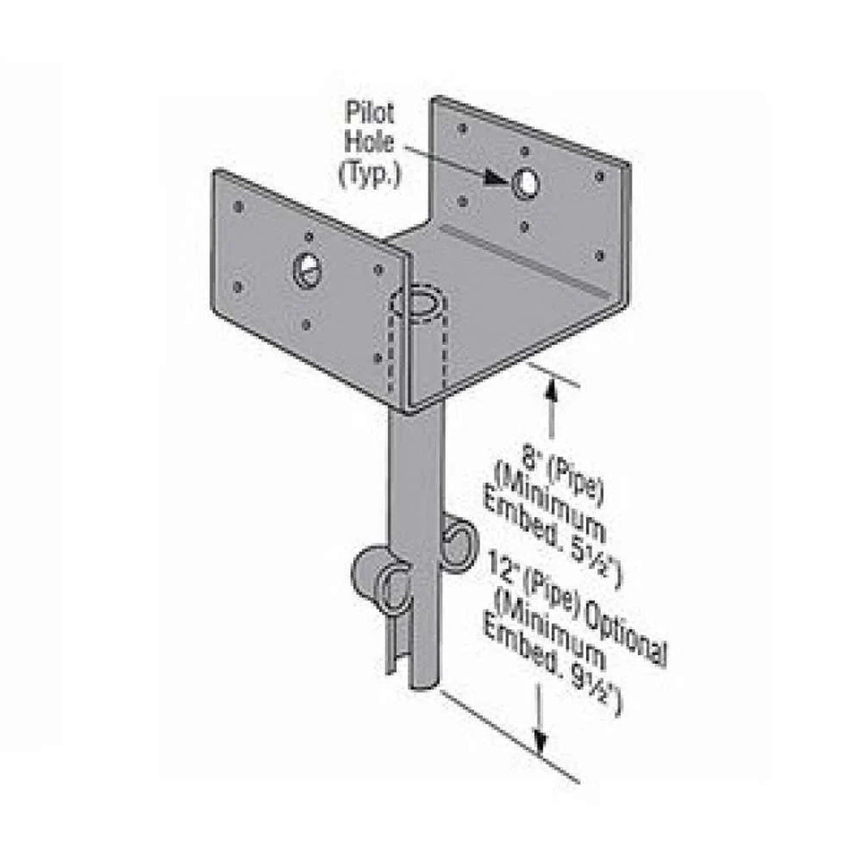 Simpson EPB44 Strong-Tie Elevated Post Base for 4x4 Posts - 2