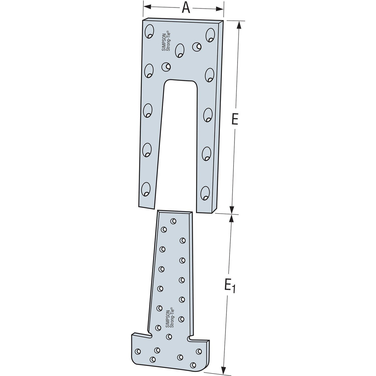 Simpson Strong-Tie ETB160A-SCRB Hidden Timber Connector with Screws for Glulam Beams